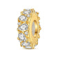 Gold-tone eternity bead with mixed pear and round clear stones