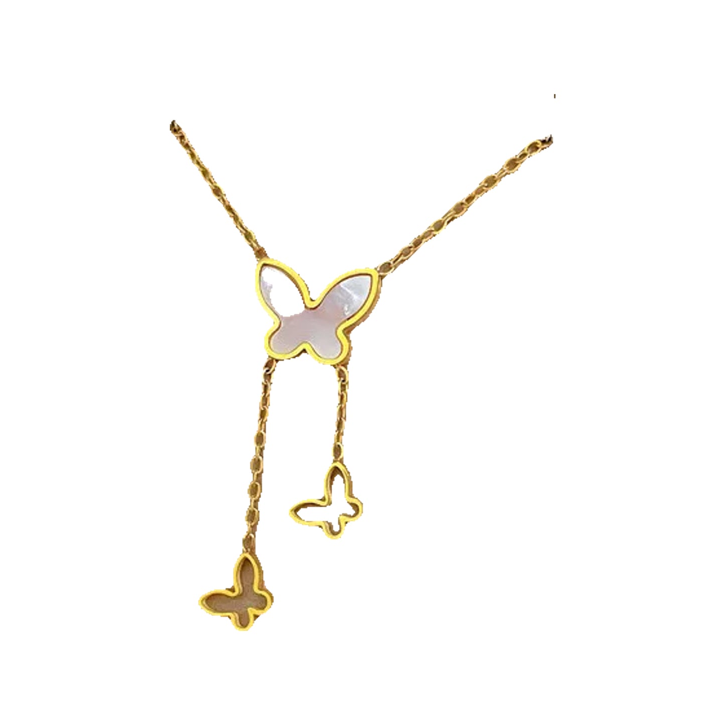 729c96b9-4419-481e-98ba-c044a47fd019 silver-tone textured butterfly pendant on beige display cushion
