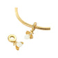 Gold-tone bee dangle charm with milky stone body and crystal accents