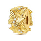 Gold-tone bead detailed with raised butterflies and sparkling stones
