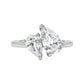 silver-tone bypass ring with two pear-cut stones on a white background