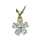 gold-tone flower pendant necklace with teardrop clear stone petals