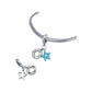 lifesaver ring and starfish dangle charms shown on a silver-tone bracelet with spare pair