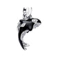 black enamel dolphin dangle charm with crystal accents