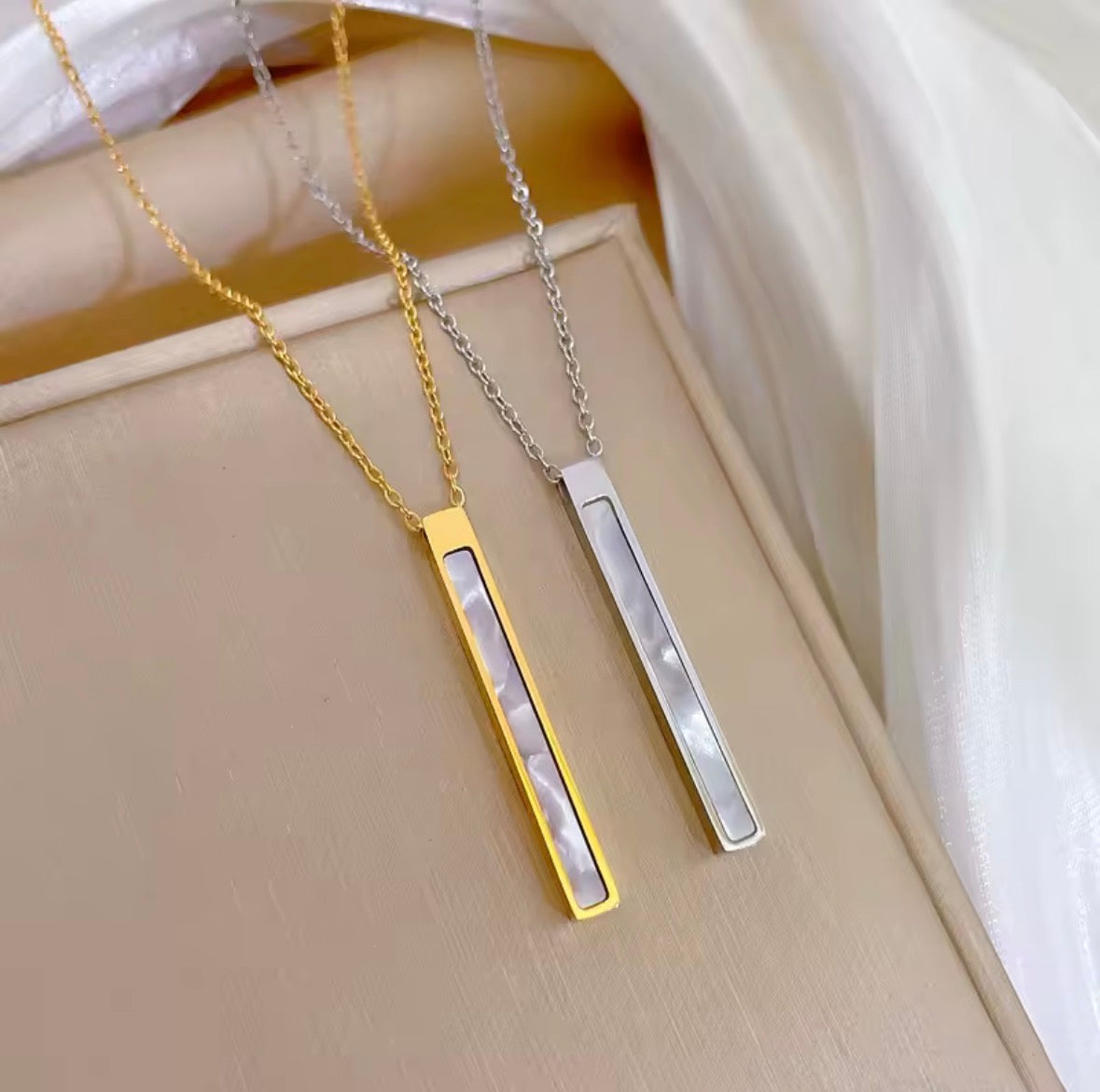 Mother of Pearl Long Pendant Necklace
