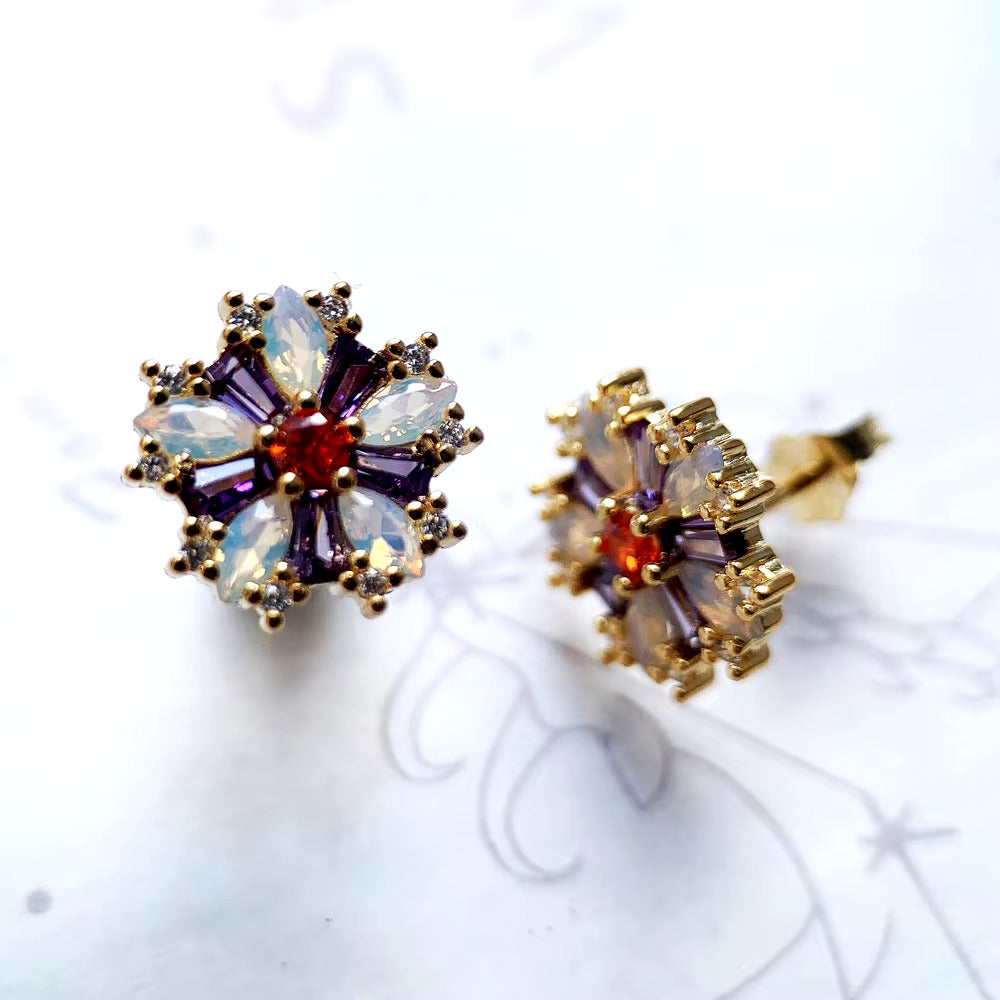 Colorful Stone Stud Earrings