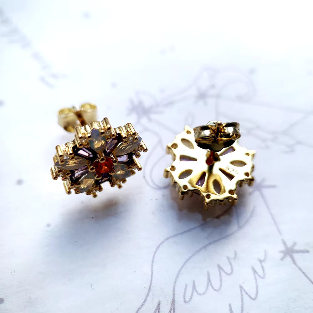 Colorful Stone Stud Earrings