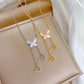 High Grade Butterfly Locket Bow Pendant Necklace Stainless Steel Fashion Geometric Choker Jewelry Party Gifts For Women Girls