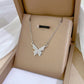 High Grade Butterfly Locket Bow Pendant Necklace Stainless Steel Fashion Geometric Choker Jewelry Party Gifts For Women Girls