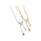 e7b201d8-069e-49ba-9201-3268e72d09d3 silver-tone and gold-tone butterfly lariat necklaces with dangling charms on display