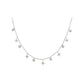 silver-tone Starburst dangle choker necklace on a white background