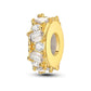 Gold-tone spacer bead with alternating baguette and round clear stones