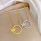 Gold-tone and silver-tone circle-and-butterfly pendant necklaces product view