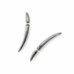 Silver-tone sculpted crescent earrings on white background