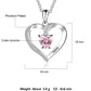 Personalized Heart Pendant with Name Engraving and choice of Cubic Zirconia Birthstone color
