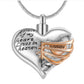 "A piece of my heart lives in heaven" Two tone heart locket cremation memorial pendant & necklace