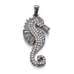 Seahorse Pendant in white, yellow, rose gold & cobalt with clear zircons