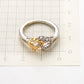 Double Heart Ring with Shiny Cubic Zirconia