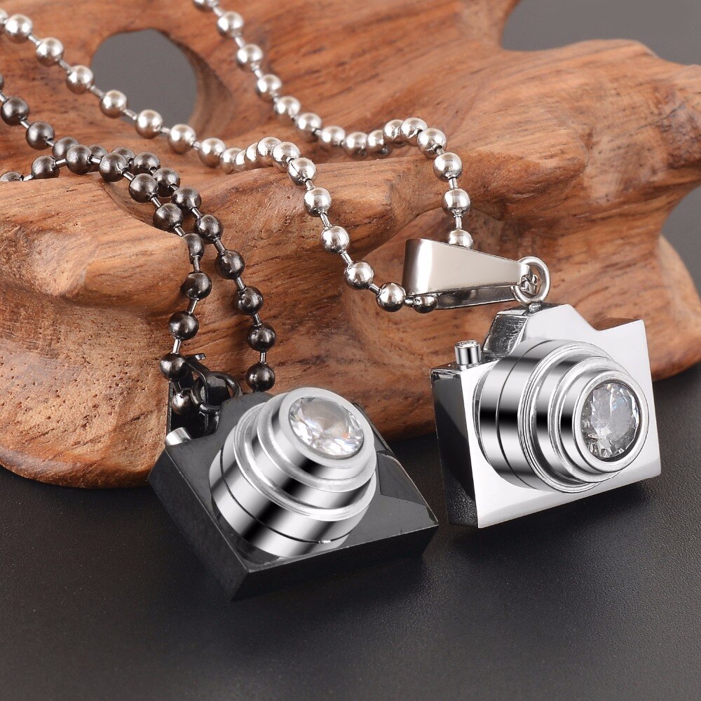 Stainless Steel Camera Pendant and Choker Necklace
