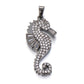 Seahorse Pendant in white, yellow, rose gold & cobalt with clear zircons