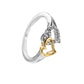 Double Heart Ring with Shiny Cubic Zirconia