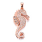Seahorse Pendant in white, yellow, rose gold & cobalt with clear zircons