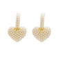 2 in 1 Dangle Heart Earrings with Peach Pearls