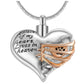 "A piece of my heart lives in heaven" Two tone heart locket cremation memorial pendant & necklace