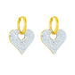 Circular Hanging Zircon Heart Shape Earrings